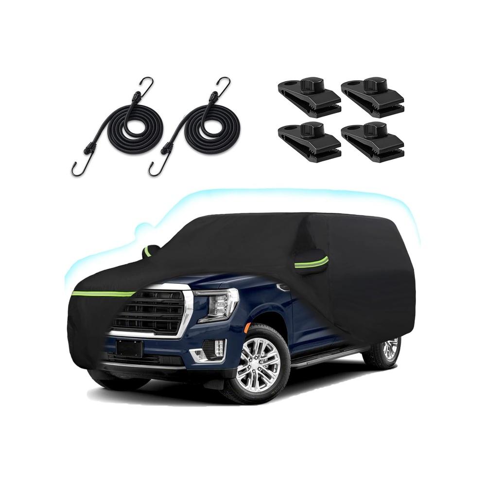 

All Weather Protection Car Cover for 2007-2023 Chevrolet Tahoe/Cadillac Escalade/GMC Yukon 6 Layers Waterproof Coating with Reflectors Soft Interior