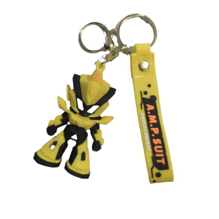 Creative Transformers Gundam PVC Keychain - Cartoon Design for Car, Backpack, or Bag Pendant, Ideal Small Gift