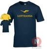 Lufthansa Aerolínea Camiseta Clásico Aerolíneas Logo 50's 60's Aeropuerto Avión