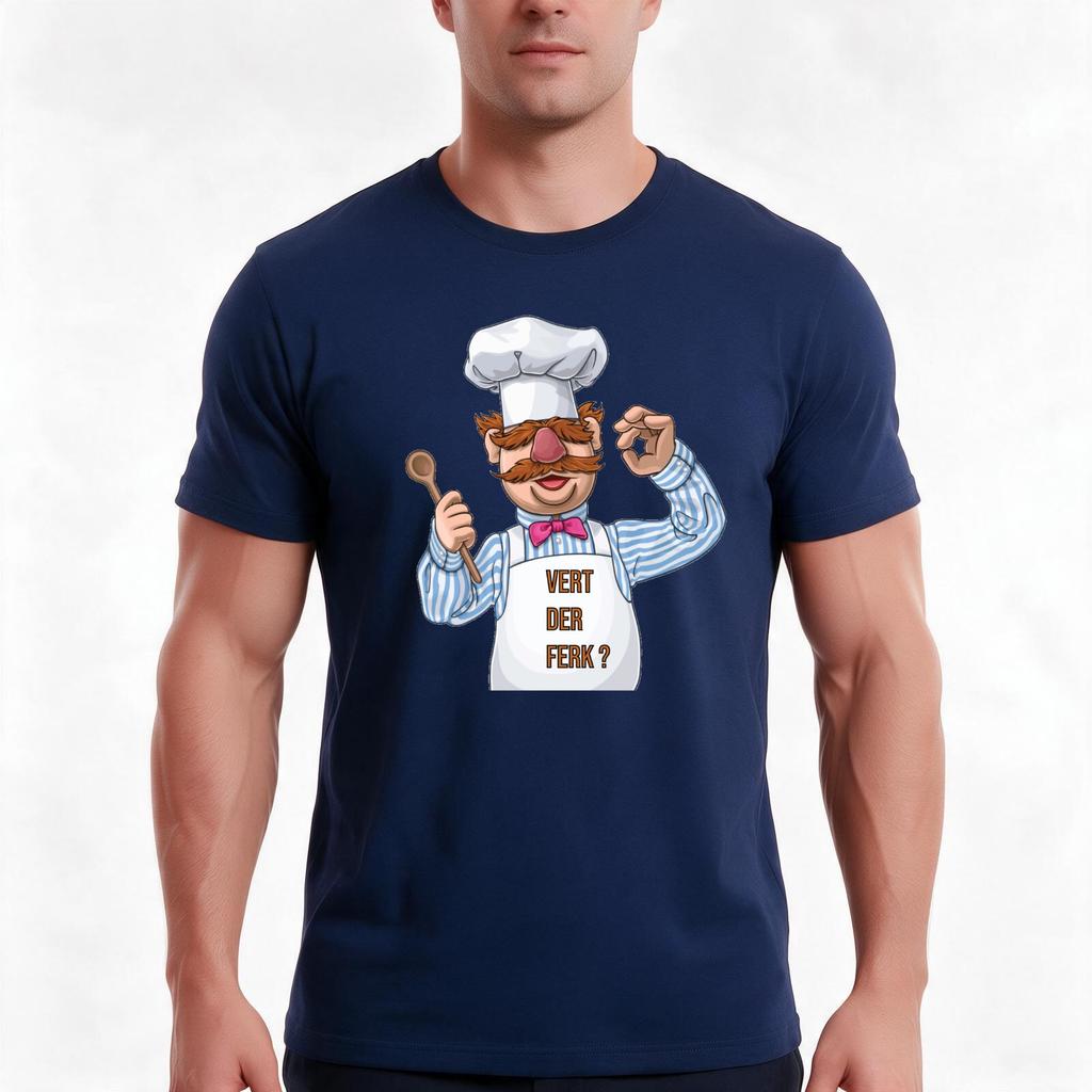 Vert der ferk  Swedish Chef TShirt Summer Casual Cotton Tee Oversized Streetwear Tops Vintage Graphic Print  Cotton