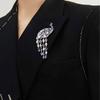 Elegant Long Tail Crystal Peacock Brooch Party Jewelry Elegant Corsage Pin Alloy Texture Perfect for Wedding and Evening