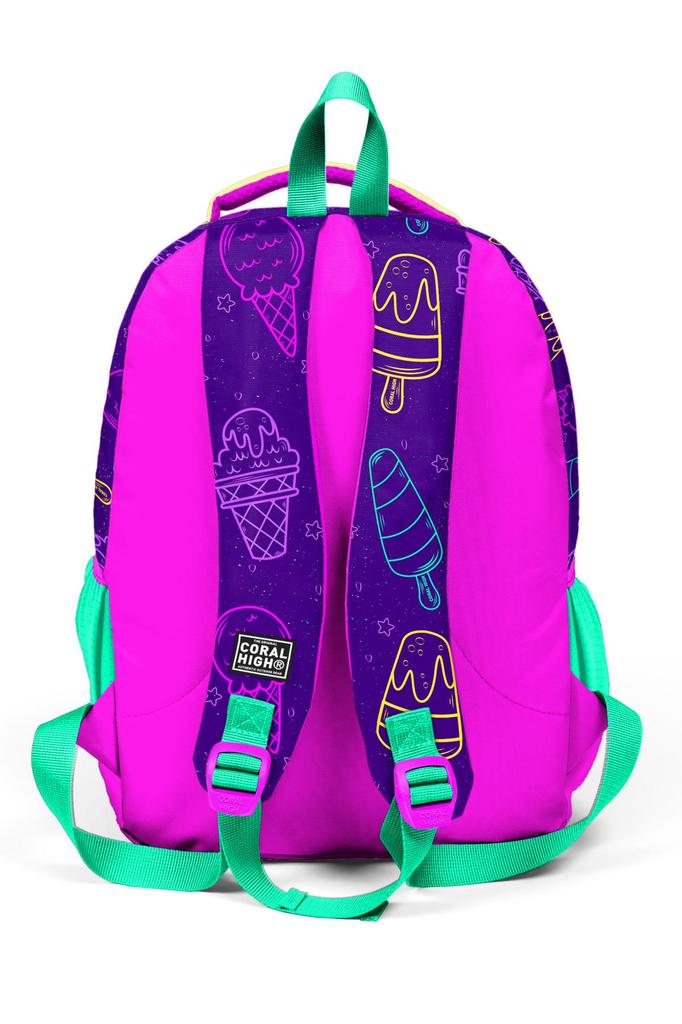 Tříkomorový školní batoh Coral High Kids Purple Pink Ice Cream 23655