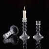 Transparent Glass Candle Holder Romantic Clear Glass Candlestick  Table Centerpiece
