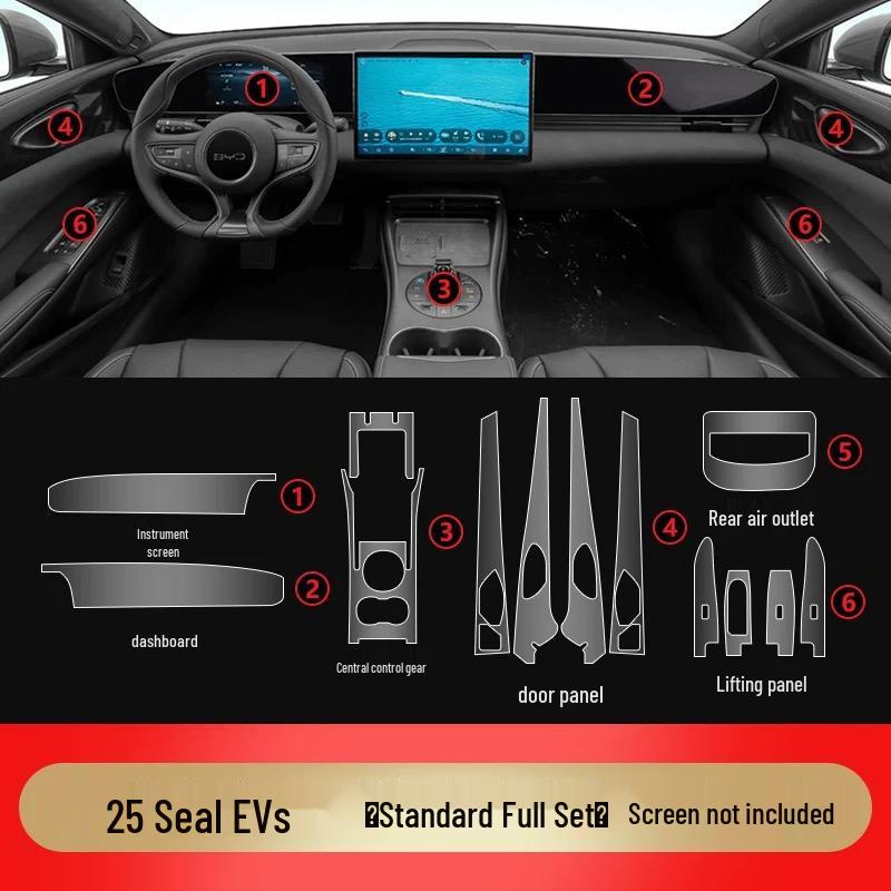 Transparent Interior Film for BYD Seal EVI Console Screens - Fits 25 Models