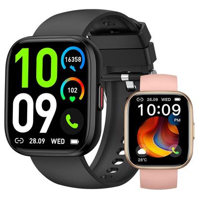 P114 Smartwatch: Bluetooth Calls, Info Alerts, Sleep Tracking, Waterproof Sports, Heart Rate & Blood Pressure Monitor for Couples & Ladies.