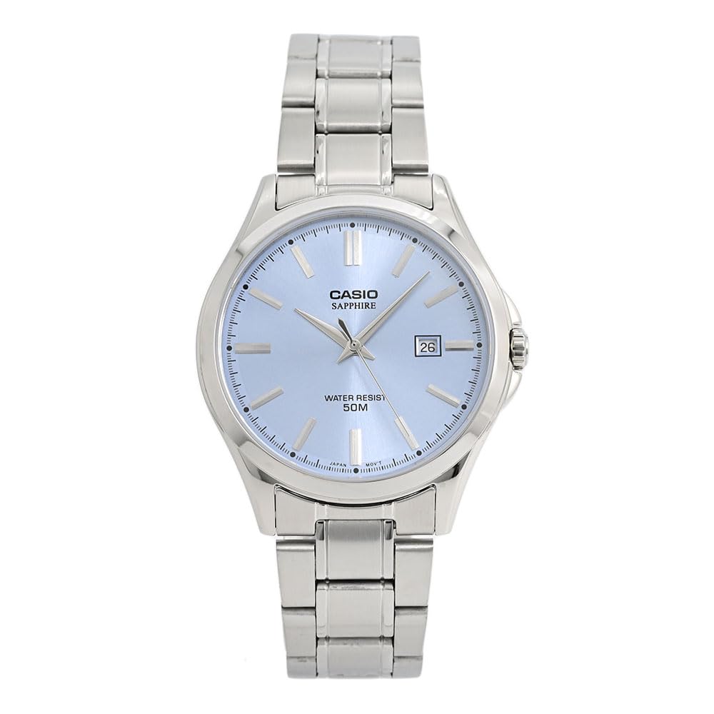 CASIO MTS-115D-2A2 Analog Quartz STANDARD Silver Light Blue