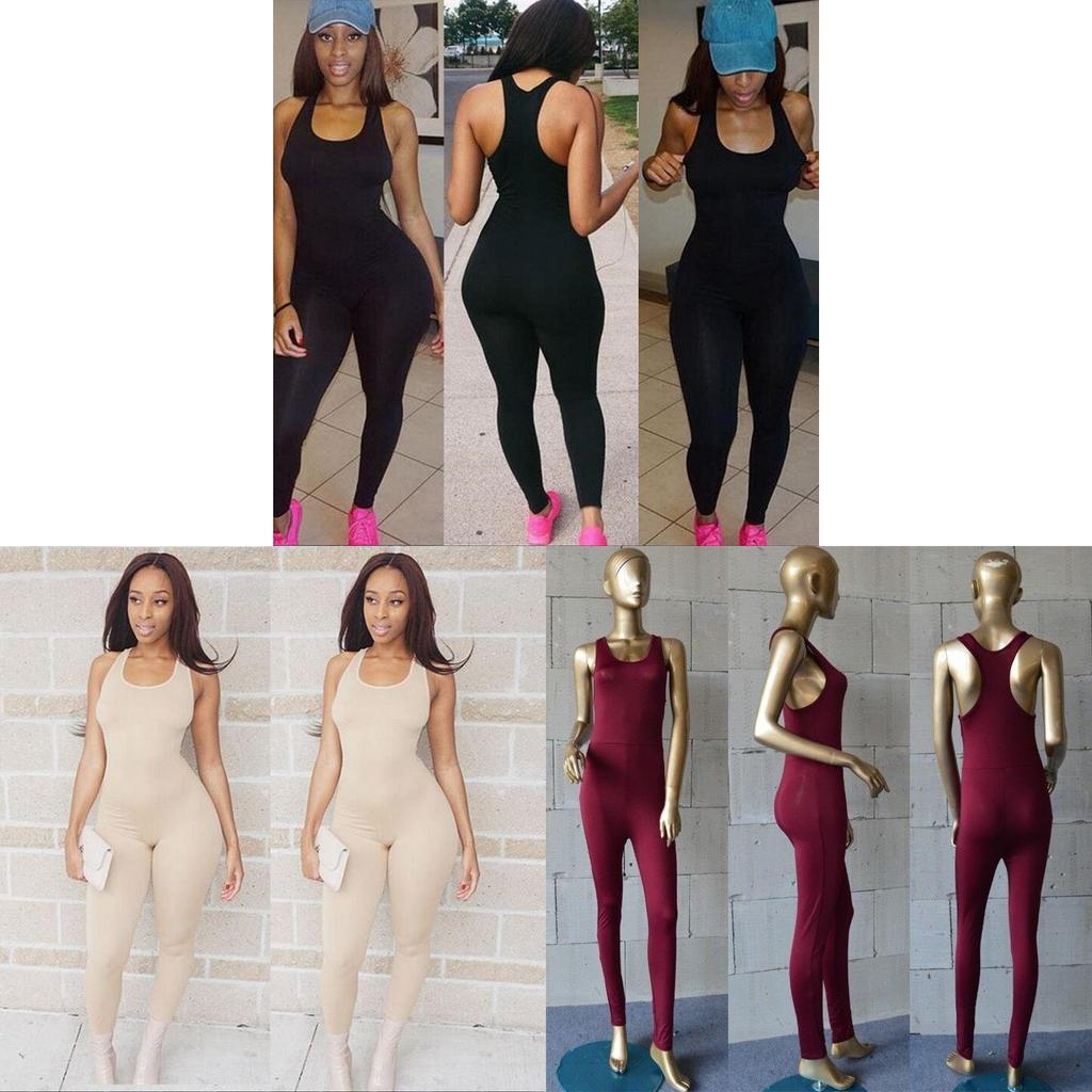 Combinaison Romper Sexy Décontractée Sans Manches Bodycon pour Femmes avec Pantalon Long Élégant
