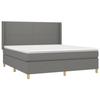 3131842 vidaXL Lit à sommier tapissier avec matelas Gris foncé 160x200cm Tissu