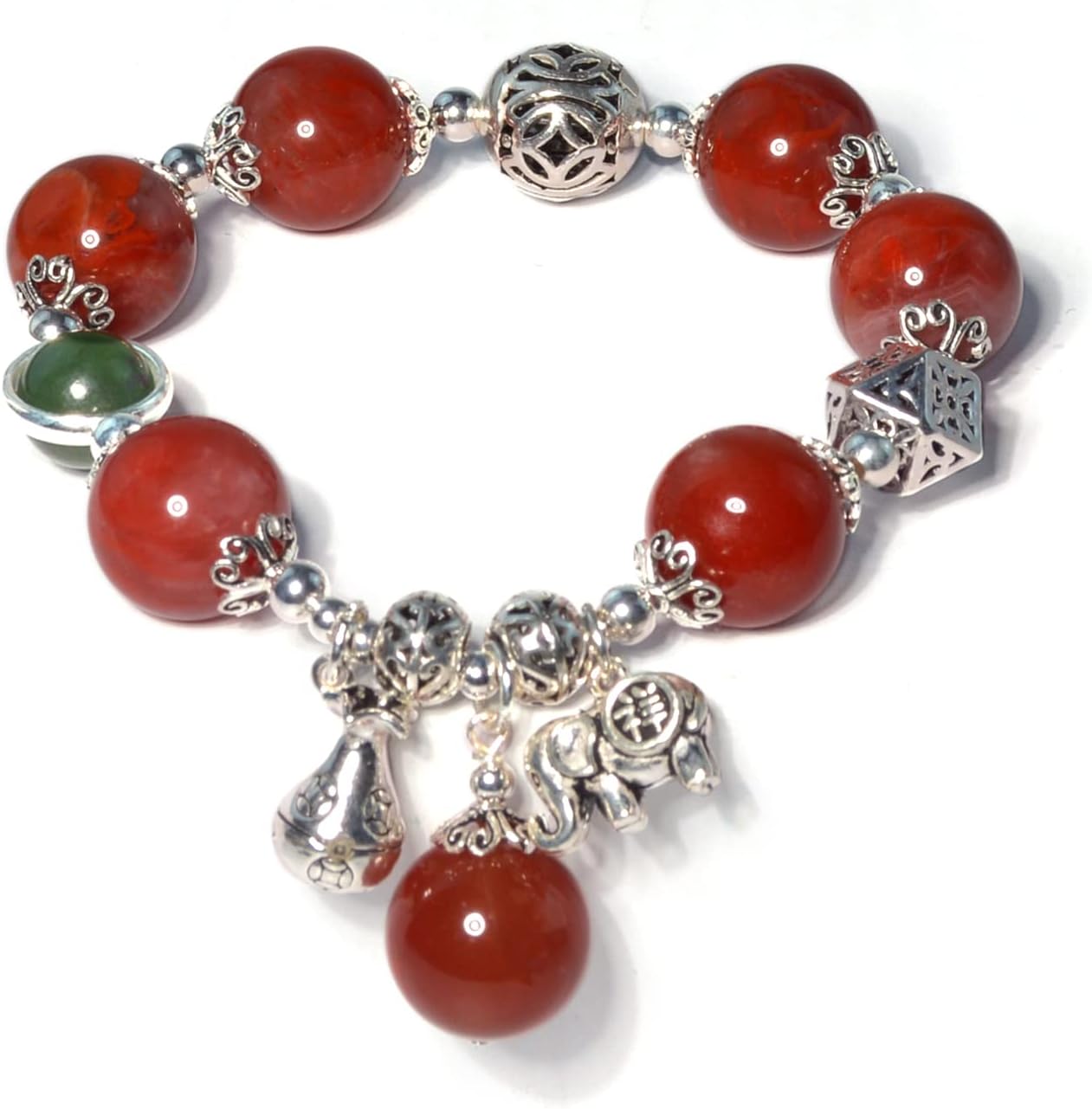 

Браслет из натурального красного агата для женщин, бусины из красного халцедона, серебряные украшения диаметром 12 мм, повышают уверенность в себе и приносят удачу и счастье