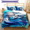 3pcs Genshin Impact Navelette pattern bedding set duvet cover set includes duvet cover &pillowcases, perfect all season bedroom decoration & gift