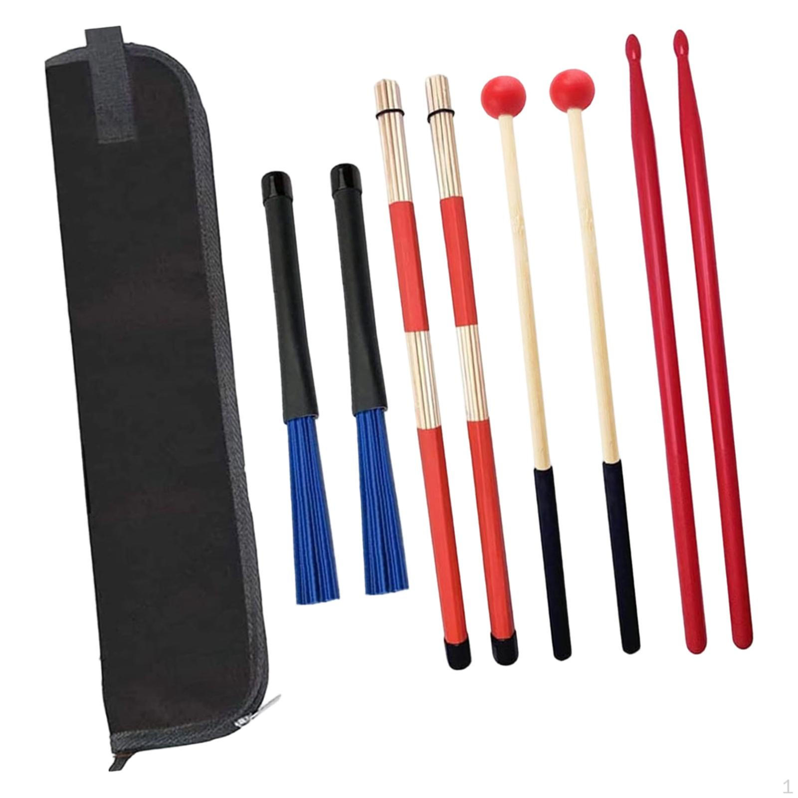 

Drumstick Bag Holder Portable with Cleaning Brushes Sturdy Organizer for Drums Stage Performance