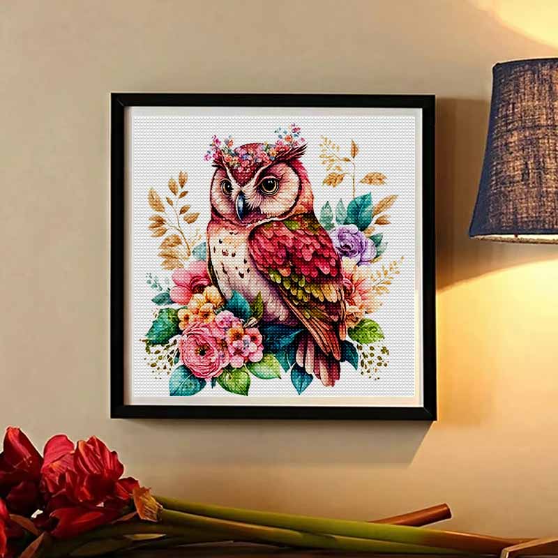 New Arrival 5D DIY Full Circle Diamond Painting "Painted Owl" Embroidery Cross Stitch Home Decor Gift