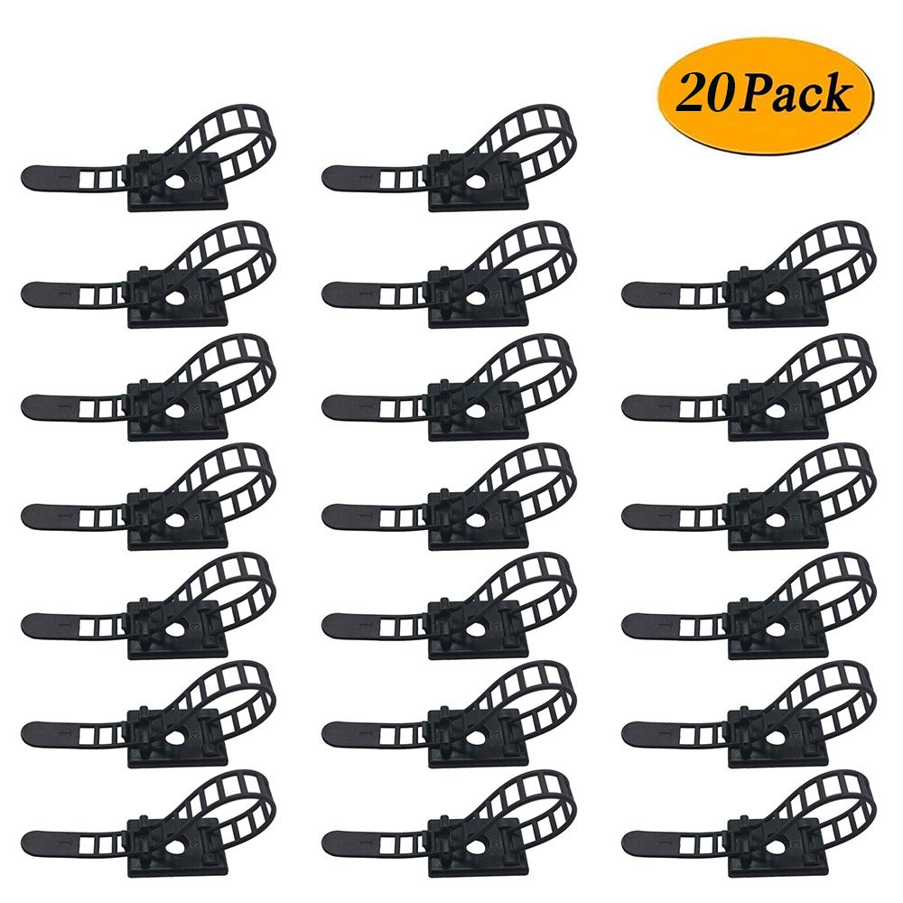 20/10/5PCS Adjustable Cable Organizer Wire Winder Clip Self Adhesive Mouse Keyboard Home Network Cable Clips Cord Management