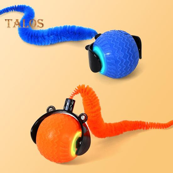 Interaktives Katzen-Rollball-Spielzeug, durch Berührungsbewegung aktivierter Smart Ball mit 3 Modi, über USB wiederaufladbar, automatisch bewegliches Ballspielzeug für Katzen im Innen- und Außenbereich