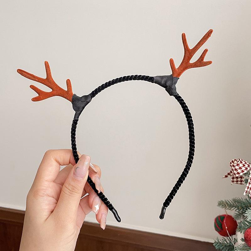 

Forest Style Christmas Reindeer Antler Headband - Cute Holiday Party Photo Props for Women