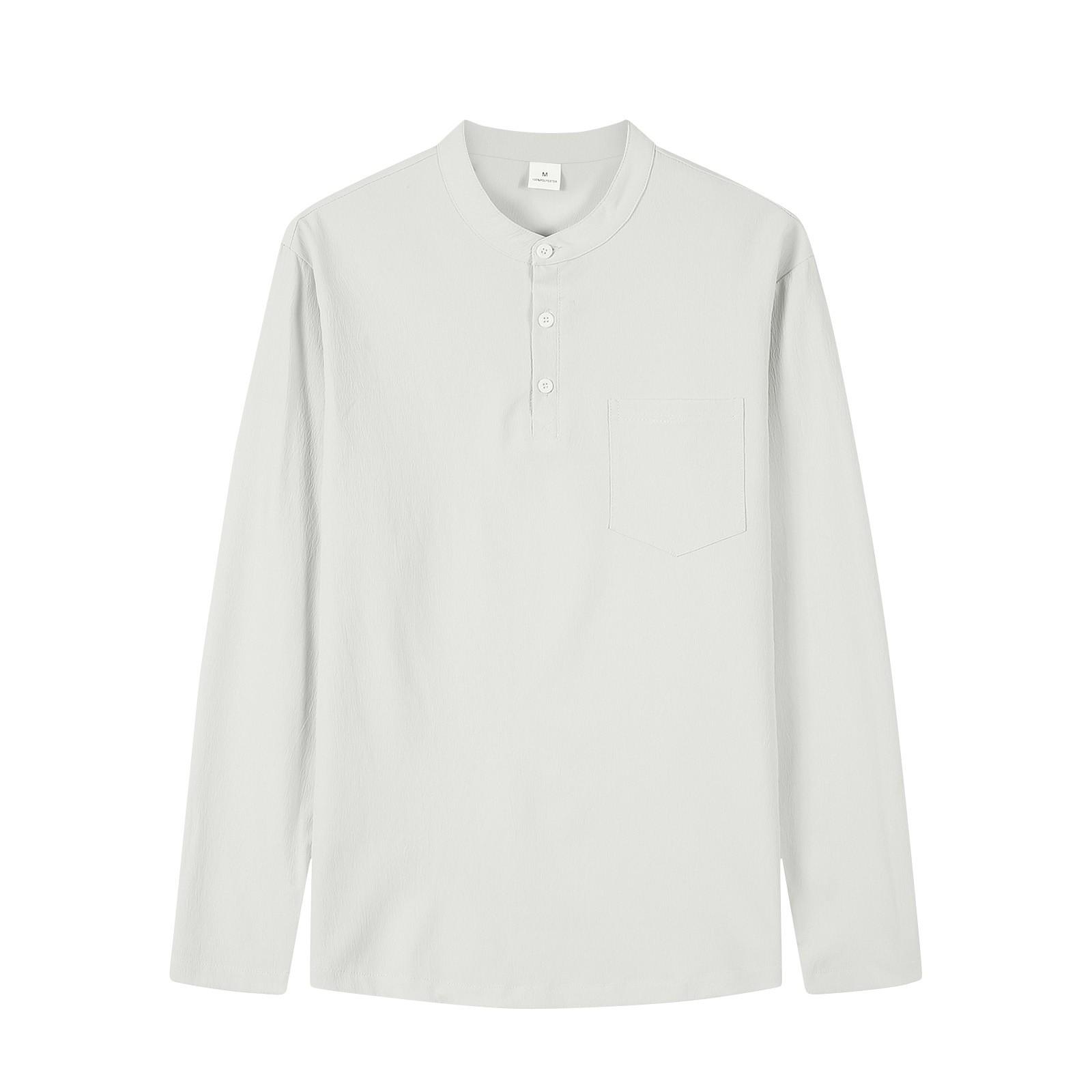 

Мужские однотонные потертые топы с воротником на пуговицах и длинным рукавом, повседневные модные топы для мужчин M белый