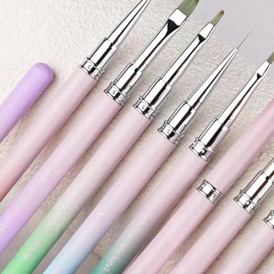 1 Stück Gradient Metallgriff Nail Art Pinsel Dreieckiger Zeichen Malerei Linien Stift Liner Französische Maniküre Werkzeuge
