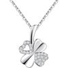 Diamond-Encrusted Four-Leaf Clover Necklace Women'S Fashion Simple Niche Design Pendant Light Luxury Collarbone Chain Quality