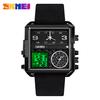 SKMEI Men's Quartz Movement Watches 3 Times Multi-functional Men Sports watch Top Luxury Brand Military Digital Wristwatch reloj