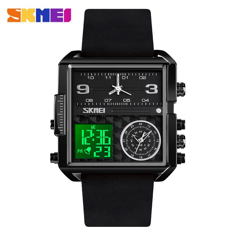 SKMEI Men's Quartz Movement Watches 3 Times Multi-functional Men Sports watch Top Luxury Brand Military Digital Wristwatch reloj