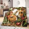 1Pc Cartoon Print Flannel Blanket, High Quality Comfortable for All Seasons, Home Decor, Warmth and Comfort, Perfect for Christmas Birthday Gift