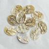 3Pcs, Natural Shell Mother of Pearl Beads with Holes, Boho Handcrafted Oval Loose Beads, 28×38mm, for DIY Necklace, Jewellery Making, Festive Crafts