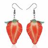 Cute Fruit Acrylic Earrings Set Strawberry Watermelon Tomato Kiwi Orange Drop Dangle Earrings For Women Fashion Fun Jewelry