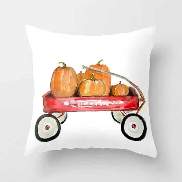 Pumpkins Cushion Cover Happy Halloween Pillow Covers Cartoon Home Decor Soft Peach Skin for Sofa Bed Decorative Cases 45x45cm