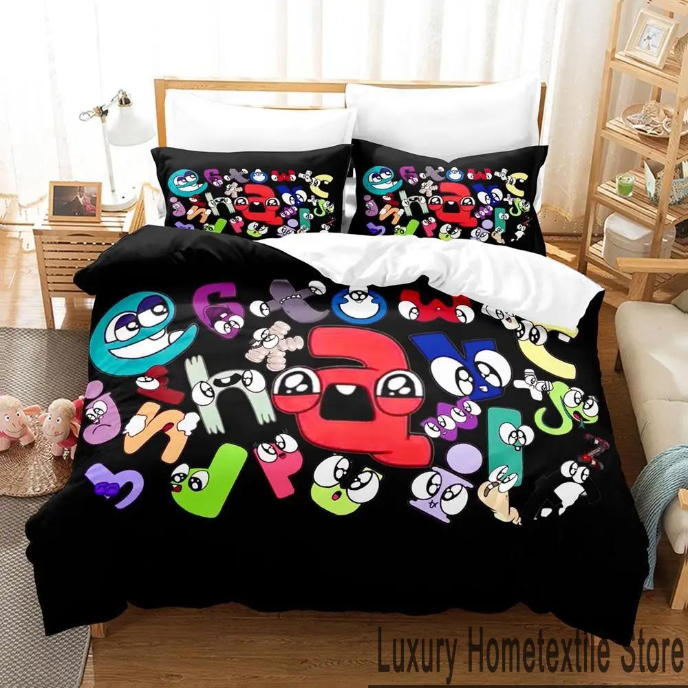3D Print Cartoon Alphabet Lore A-Z Bedding Set Boys Girls Twin Queen King Size Duvet Cover Pillowcase Bed Boys Adult