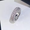 Sterling Silver Ring Inlaid Crystal Zirconium Round Ring Stone Men And Women Luxury Simple  Gift Jewelry