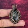 Moss Prehnite Pendant Copper Wire Wrapped Gemstone Pendant Unique Design Jewelry