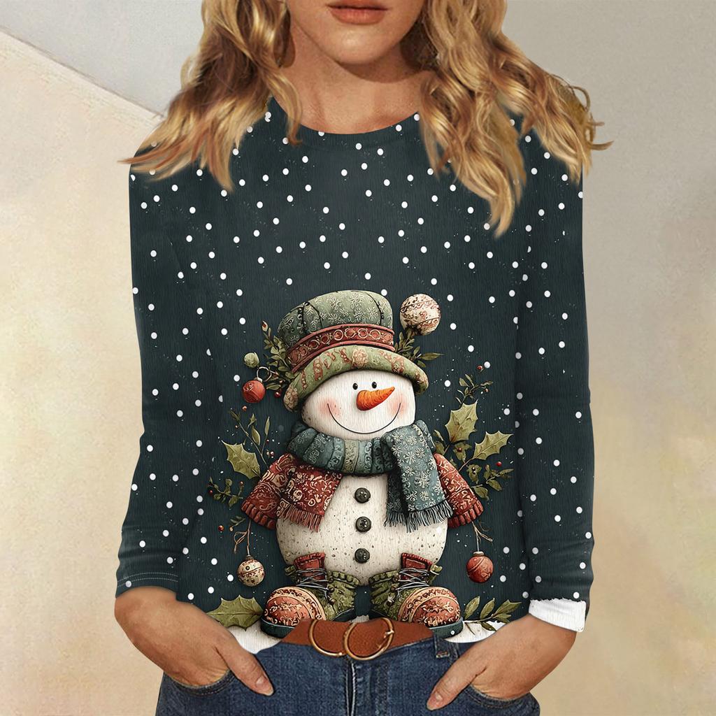 Košile s dlouhým rukávem pro ženy Roztomilý potisk Grafika Trička Halenky Běžné Velikosti Zásadní topy Pulovr