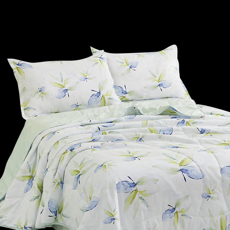 Hengyuanxiang Elegant Leaf Green Antibacterial Summer Quilt