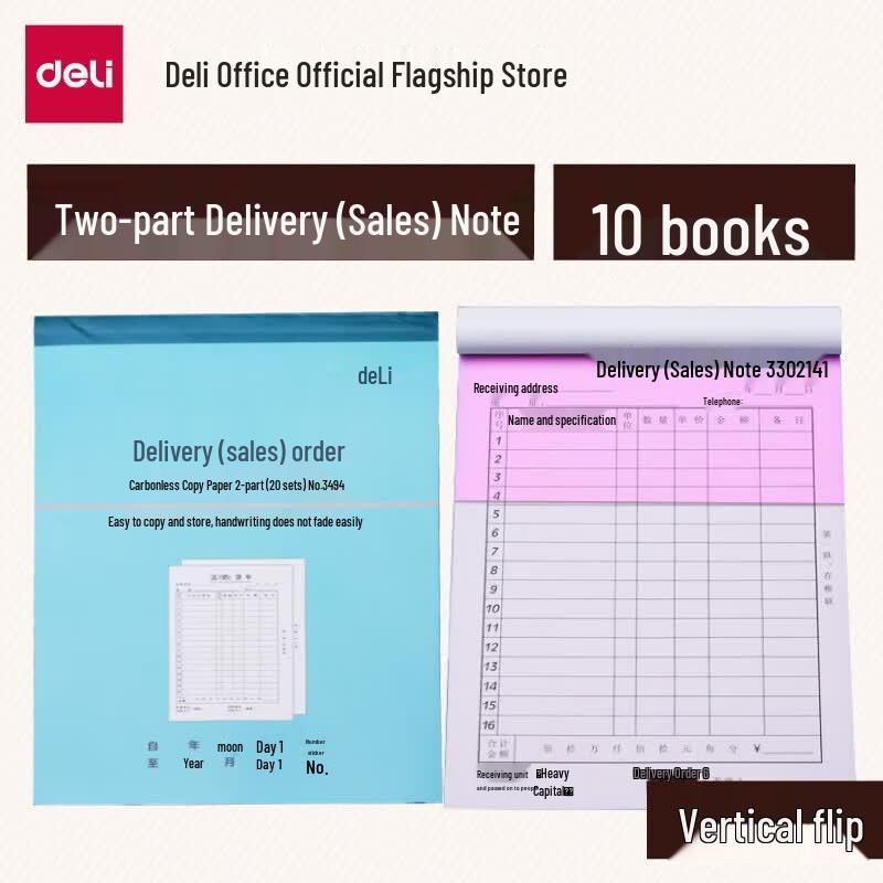 Deli 3494 Two-Part Delivery/Sales Receipt Book