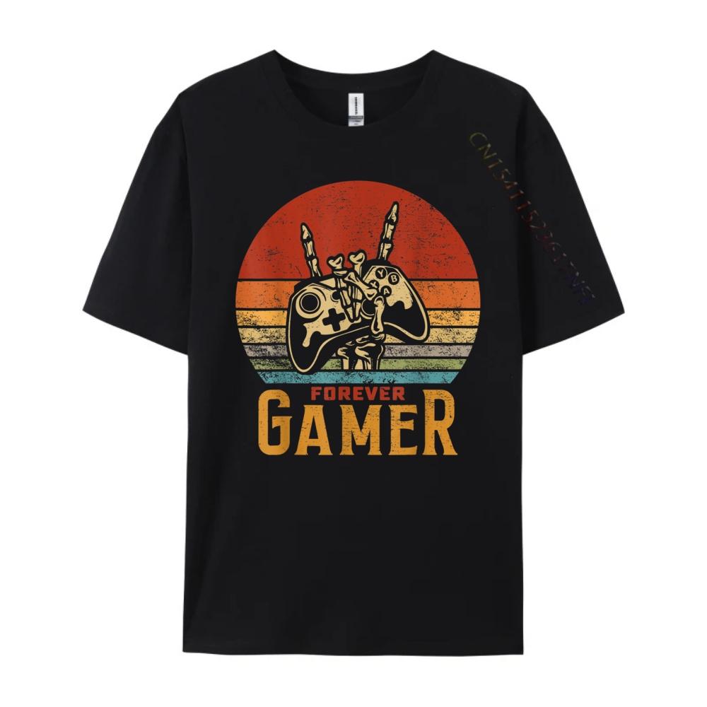 Funny Forever Gamer Gaming Lover Graphic Shirts Short Sleeve TShirt Men