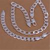 Copper Color 6M-8MM Geometry Chain Bracelet Necklace Jewelry Set for Woman Men Fashion Party Wedding  Gift