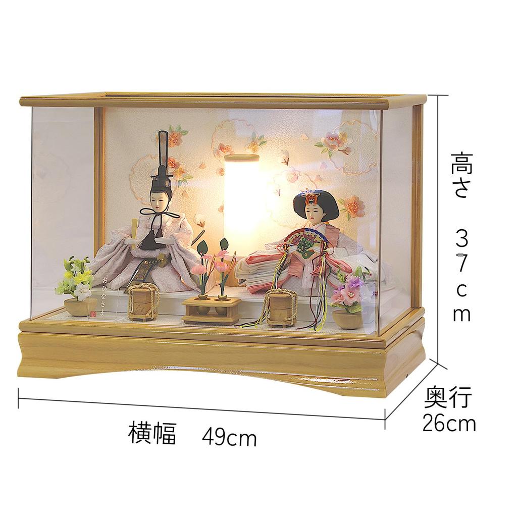 Hina prince and princess case case acrylic bride and width 49 x depth 26 x height 37 costume dolls, decoration, decoration, case, Sakuraakari, groom,