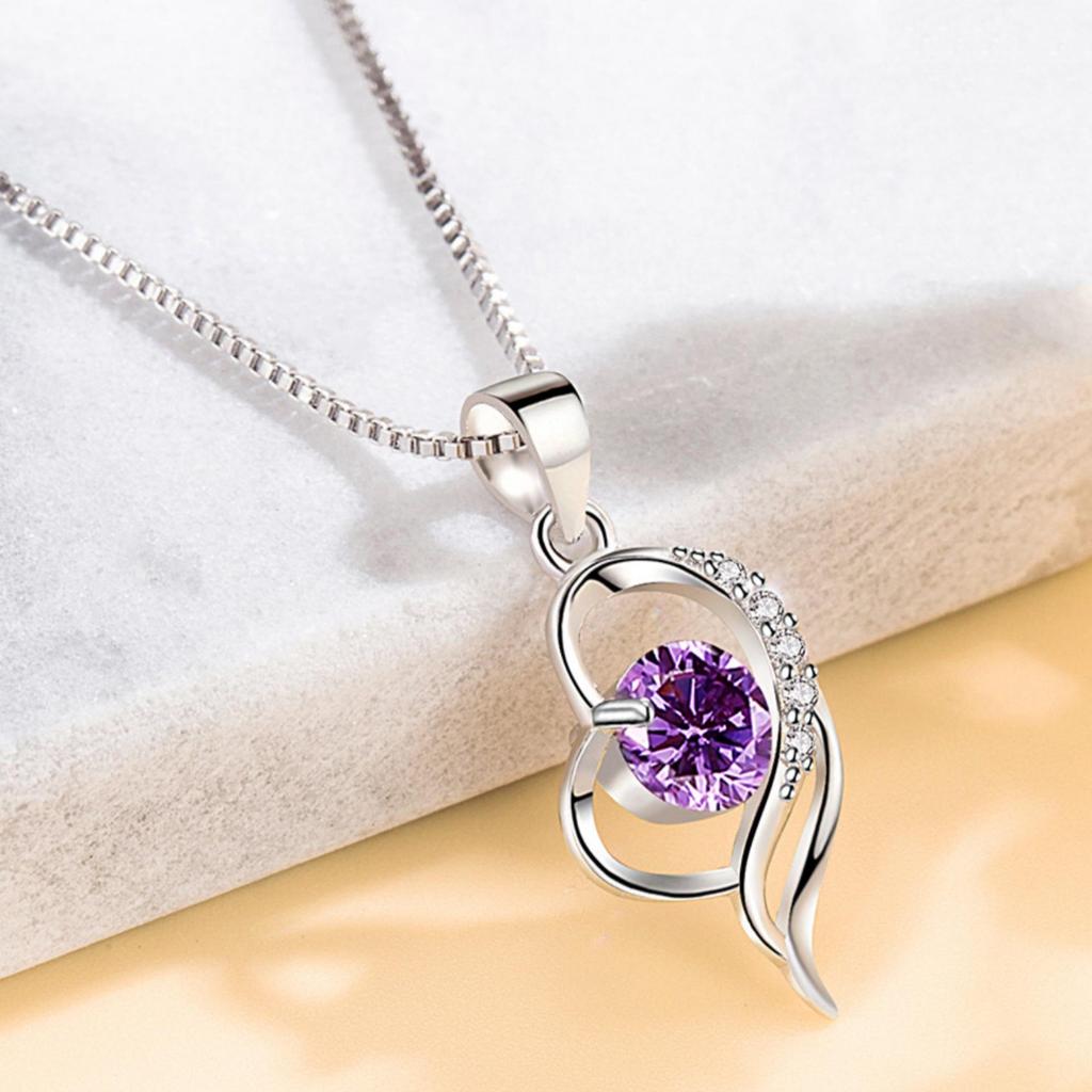Kailaimei Korean Style Heart Pendant Necklace - Trendy Clavicle Chain Korean Accessories
