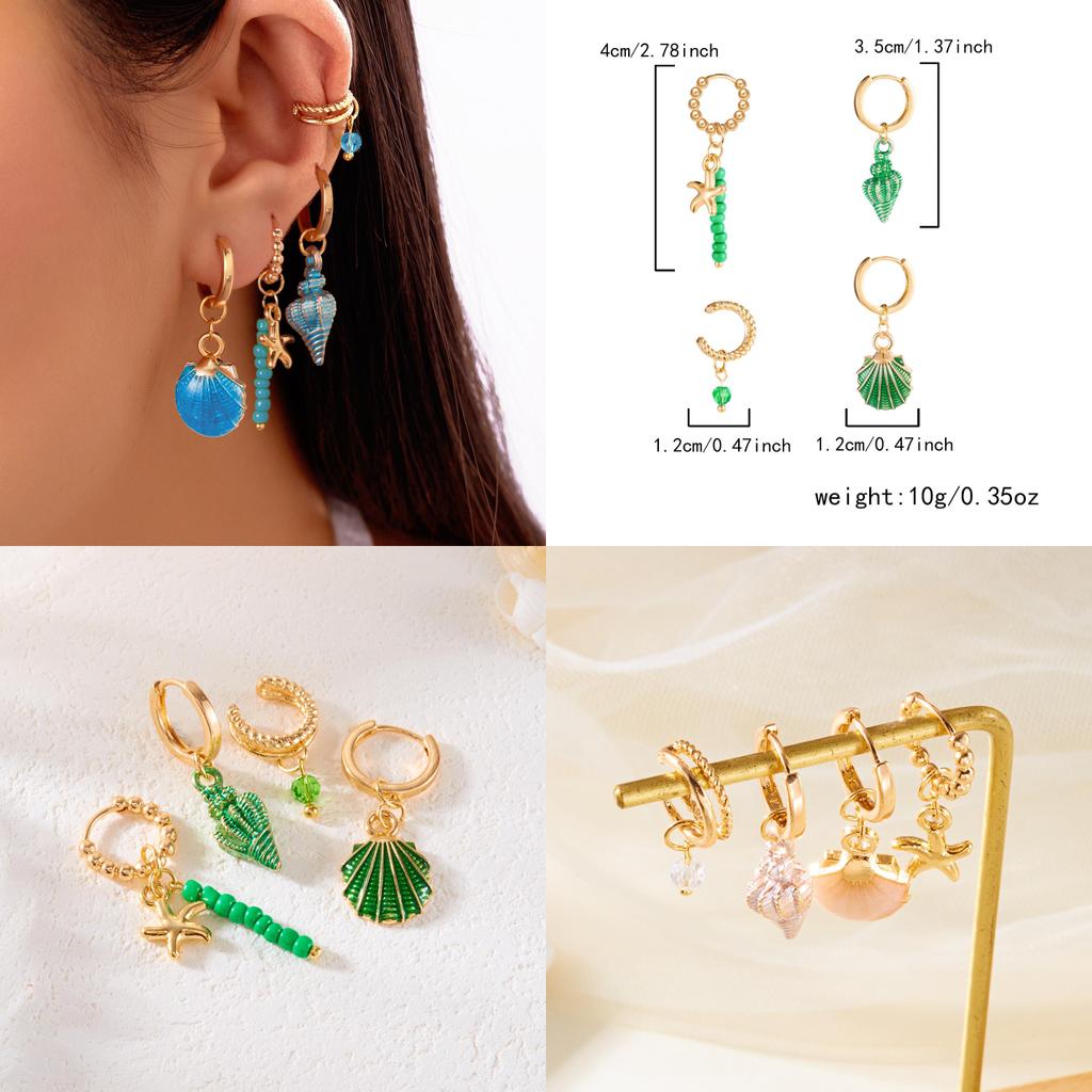 Marine Starfish Drop Earrings For Girls With Zinc Alloy Material Summer Gift
