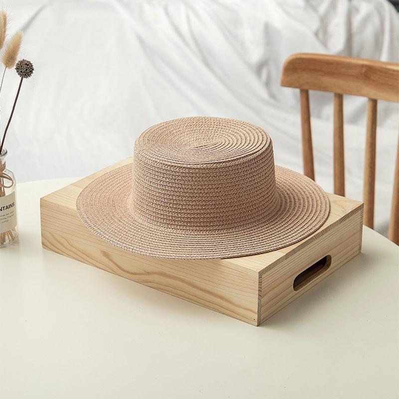Summer Wide Brim Straw Hat Women Wide Brim Vacation Beach Hat Simple Foldable Travel for Sun Hat Sunscreen UV for Sun Ca