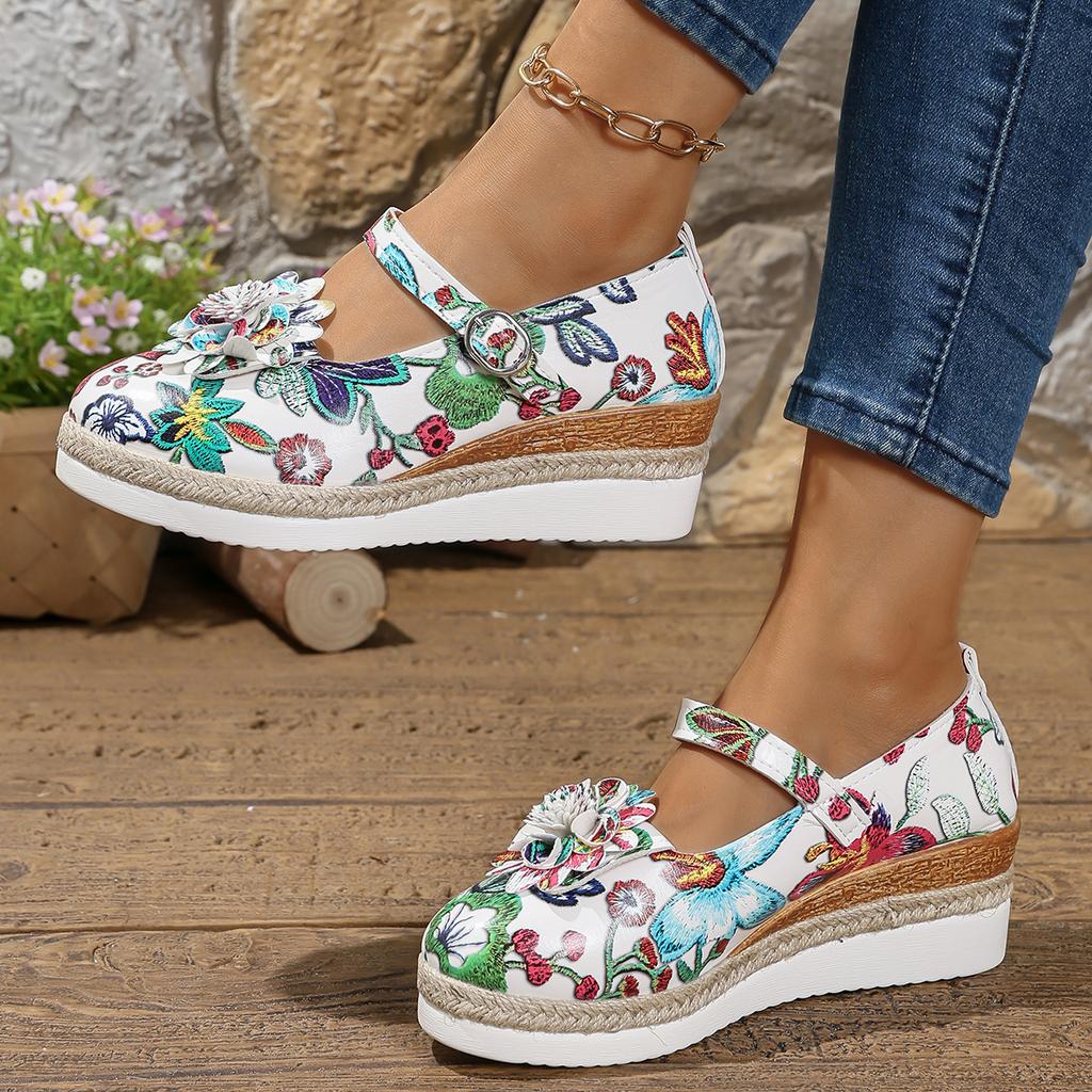 Fashion Women Sneakers Elegant Floral Printed Lace Up Flat Shoes Student Spring Casual Shoes Women Fashion Comfortable Sneakers Women