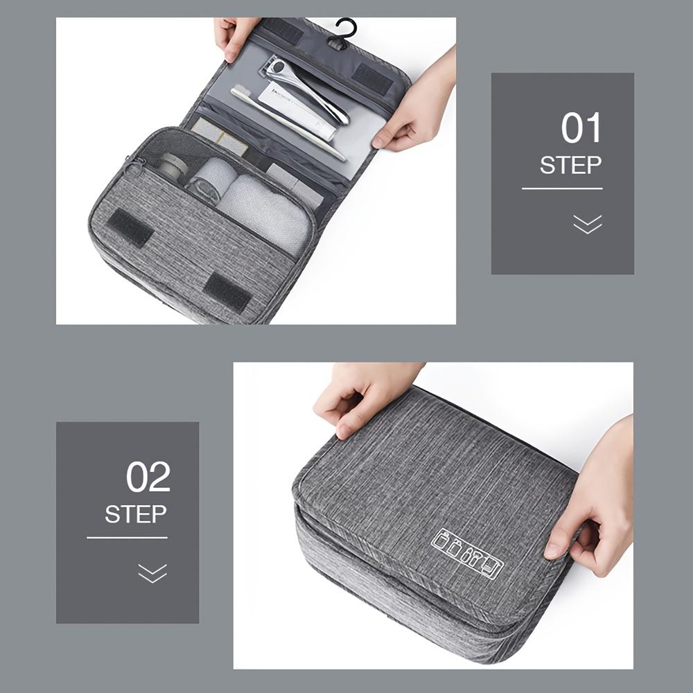 Travel Cosmetic Bag with Hook Portable Large Capacity Makeup Organizer for Toiletries and Multi-Functional Storage Pouch