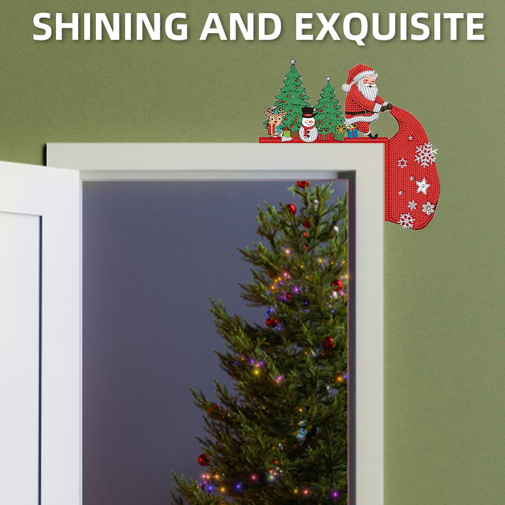 Diamond Arts Set Door Frame Hanging Decor DIY Xmas Diamond Art Door Frame Decoration Decorative PVC Door Pendant for Home Office