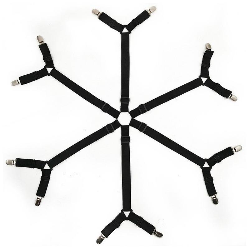 Triangle Is Fixed with Adjustable Elastic Sofa Cushion Comforter Bed with Metal Clamps Bed Sheet Clips Clothes Folder