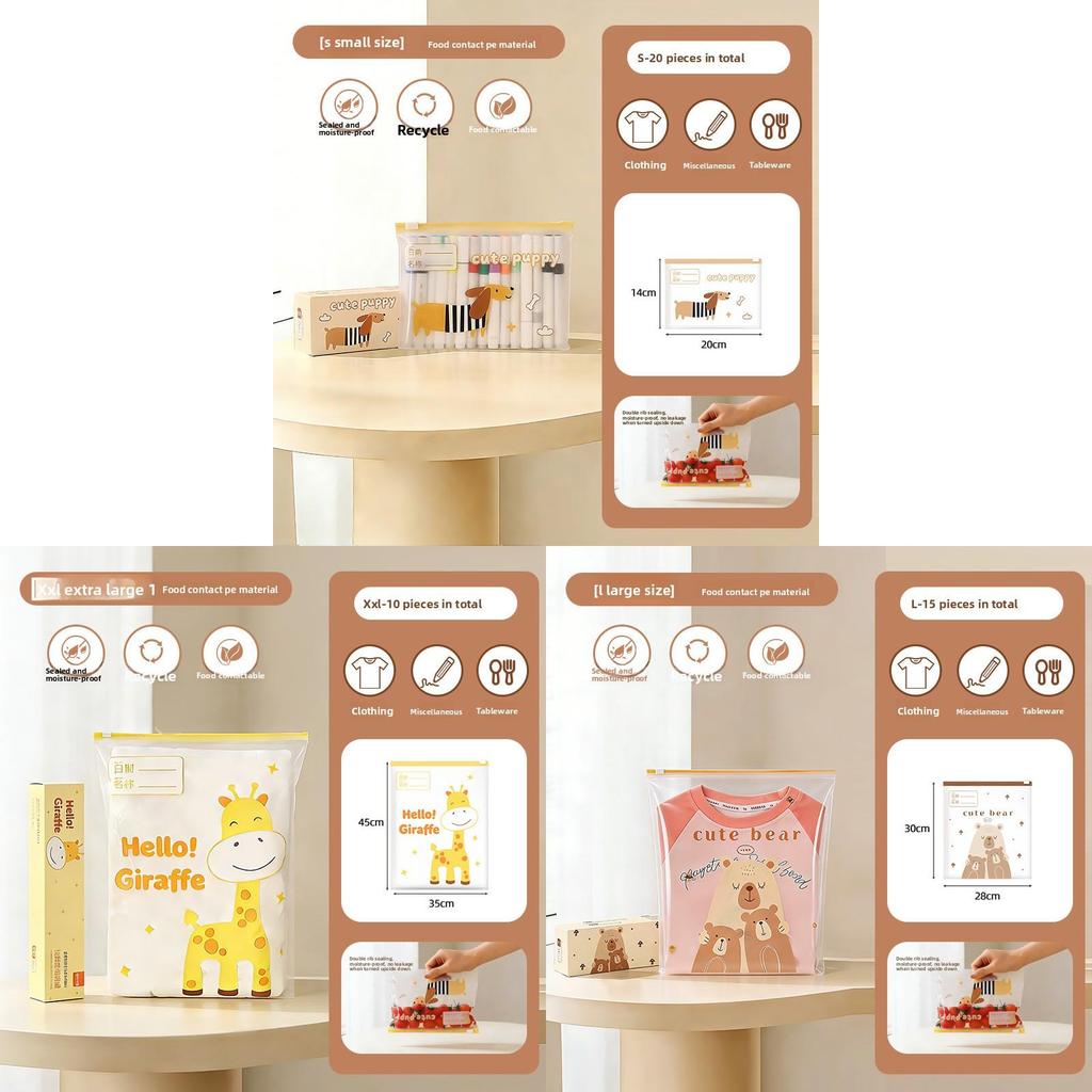 Transparent Storage Bag For Travel And Home Organization With Sealed Zipper For Baby Clothes And Toys