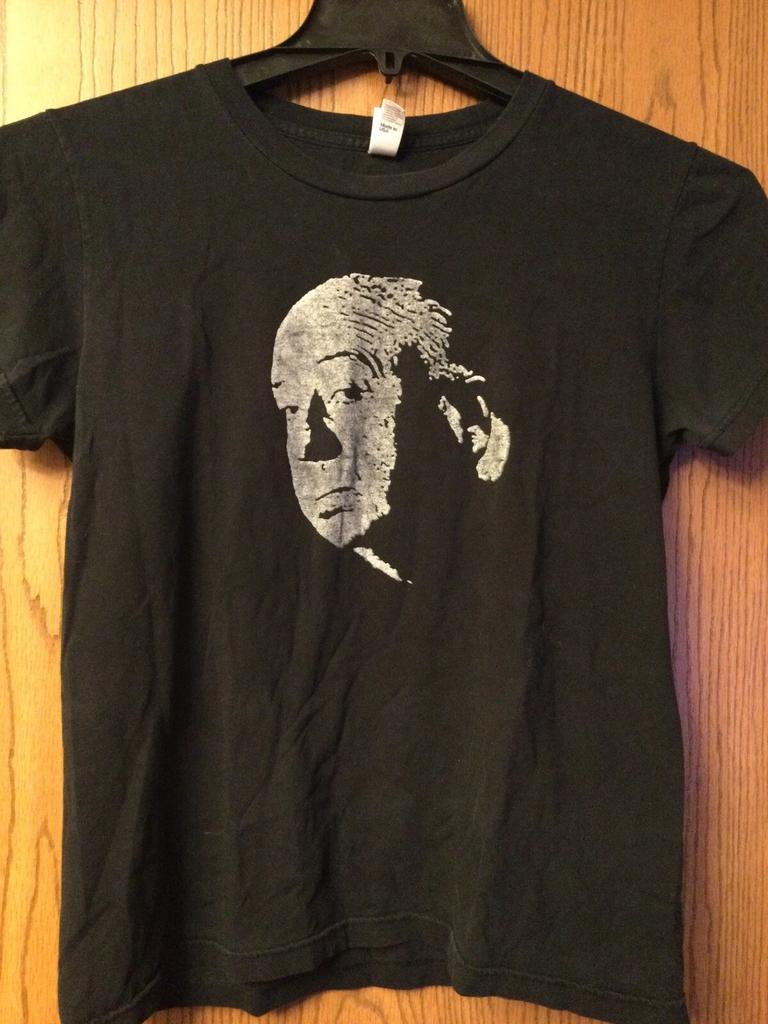 Alfred Hitchcock - Black Shirt. Ladies Cut. XL.