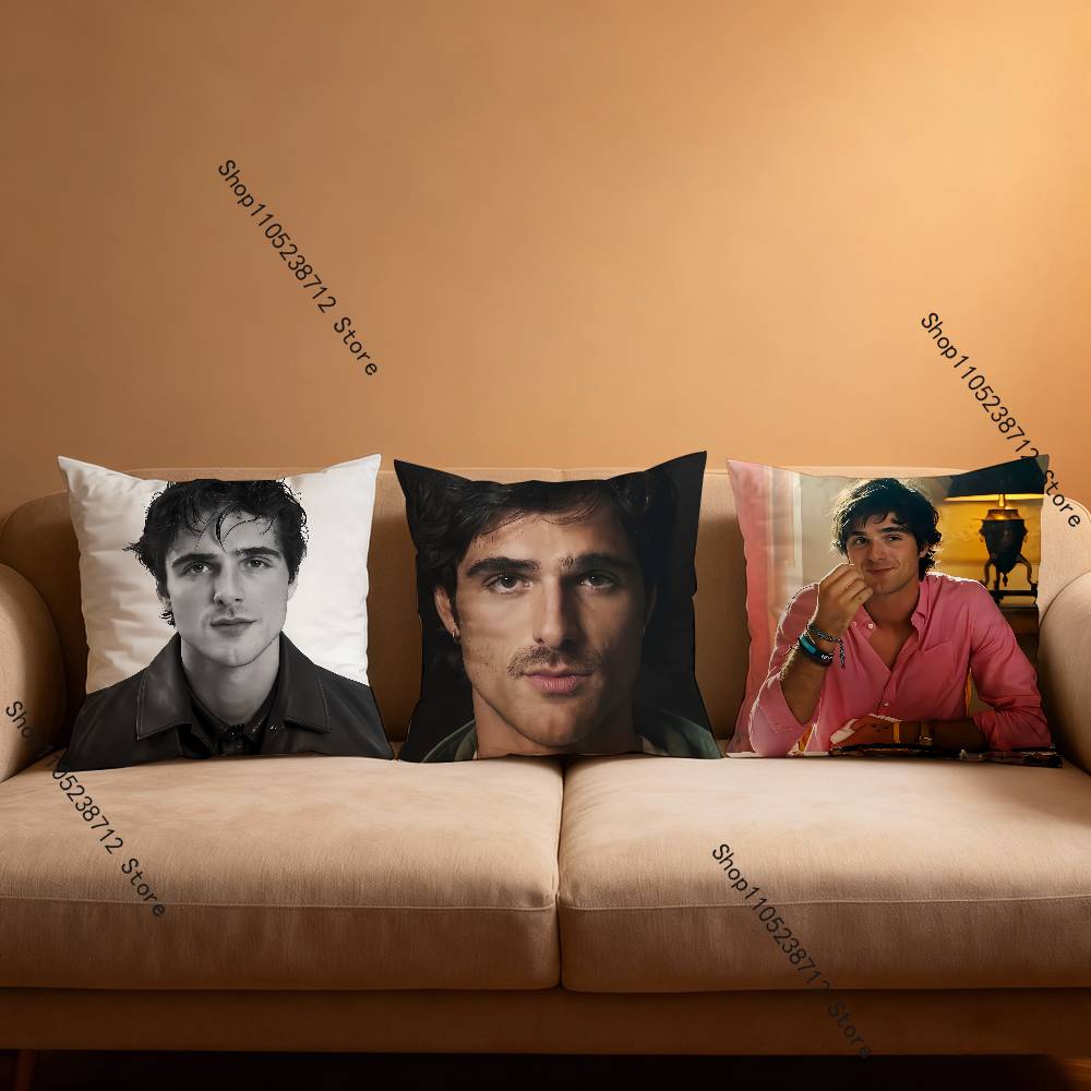 J-Jacob E-Elordi Pillow Case Plush Fabric Soft Pillowcase Double Sided Print Sofa Cushion Cover Throw