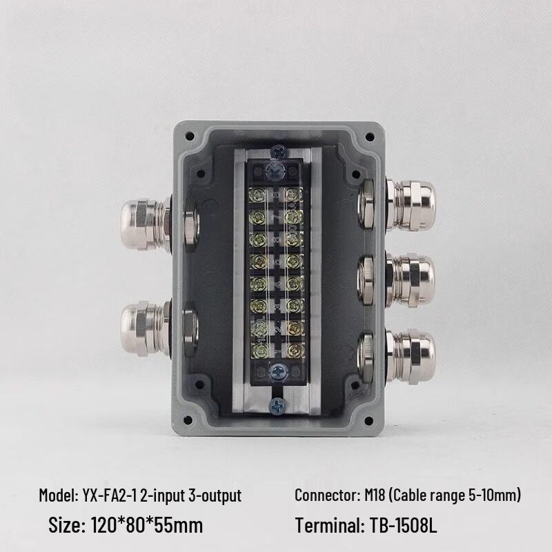 

Aokewen Cast Aluminum Waterproof 3-Way Junction Box with 8 Terminals