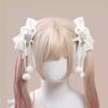 Lolita Cosplay Cat Ears Headband Lace Bow Headwear Sweet Lace Bow Ribbon Headdress For Women Hairpin Vintage Hair Accessories