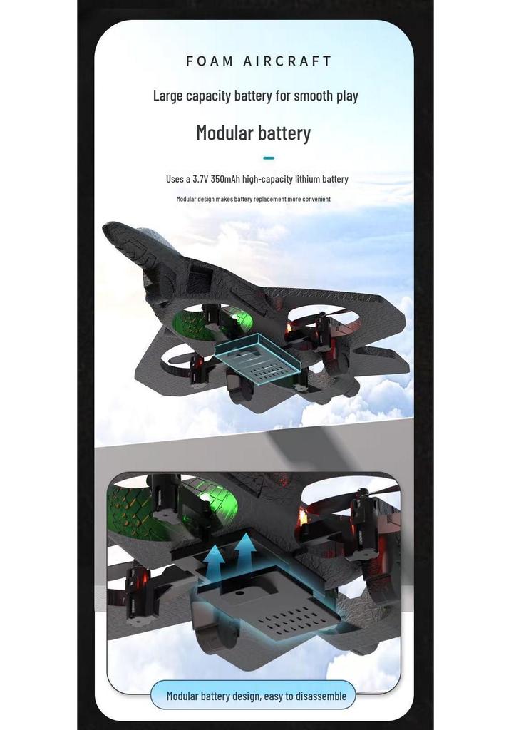 Popular Children's Remote Control Airplane Toy - Long Battery Life, Stunt Capable Fighter Drone Gift Box